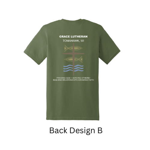 Military Green Grace Lutheran T-Shirt