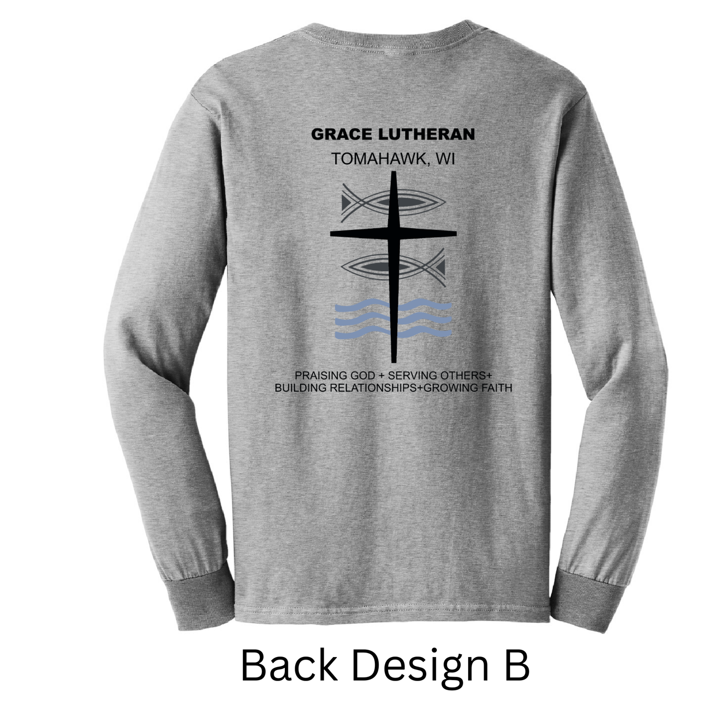 Gray Grace Lutheran Long Sleeve T-Shirt