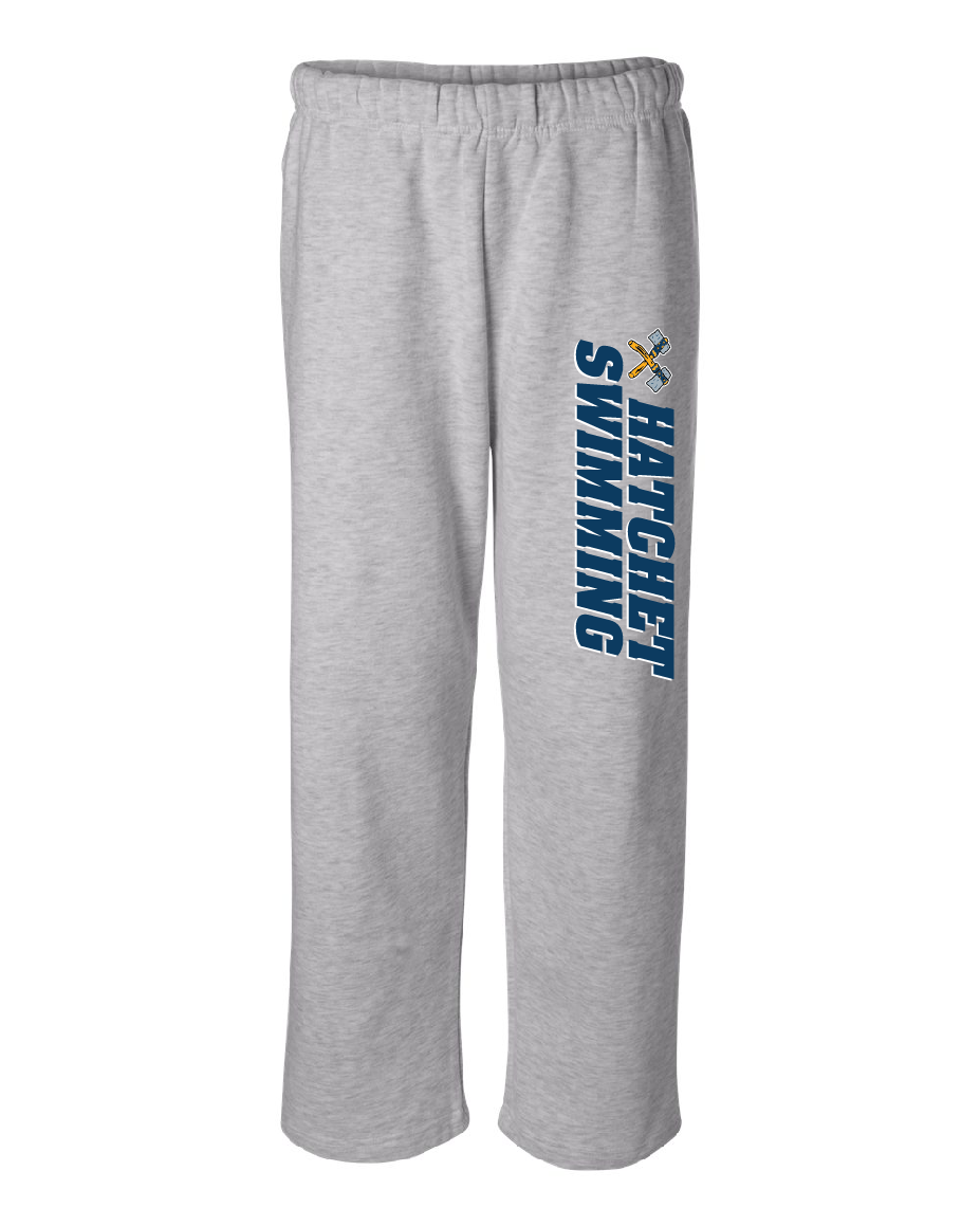 Boys Swim Team Unisex Open Bottom Sweatpants - RUN LARGE