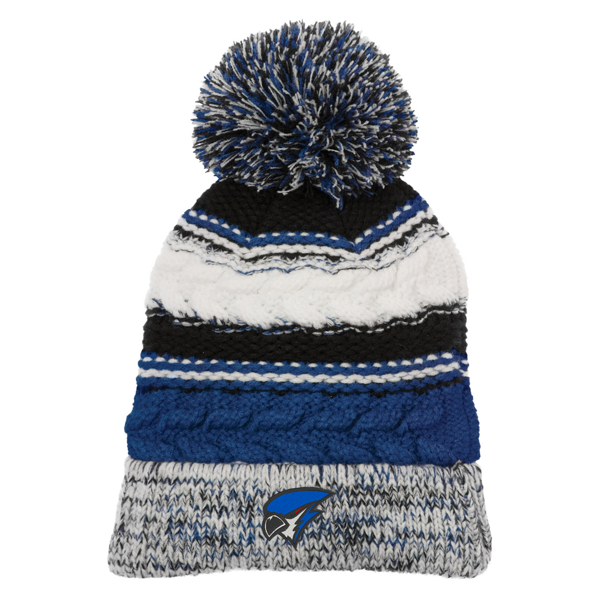 Merrill Bluejays Striped Pom Pom Beanie
