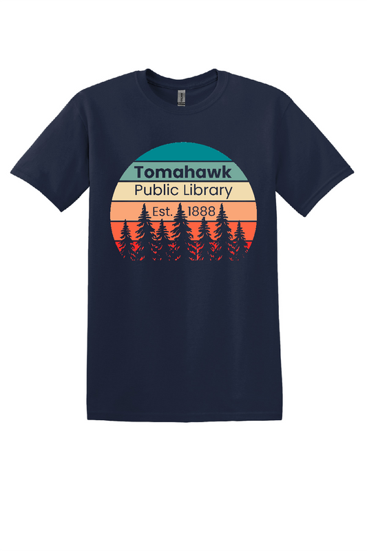 Navy Adult Tee Tomahawk Public Library