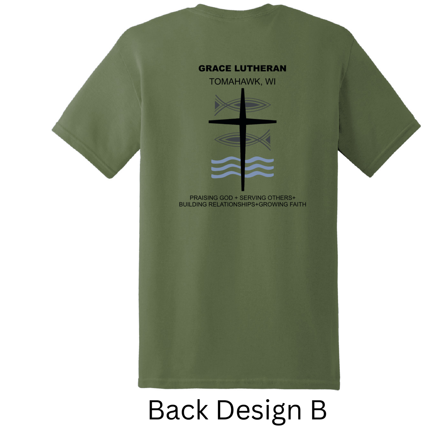 Military Green Grace Lutheran T-Shirt