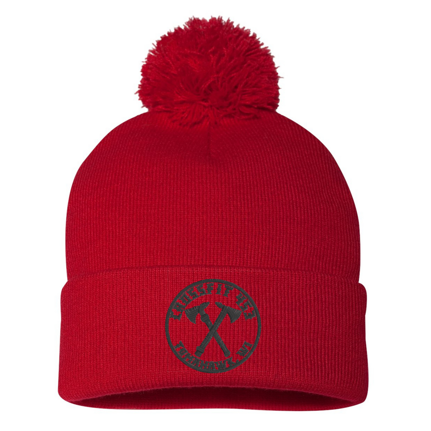 Circle Logo Pom Pom Beanie