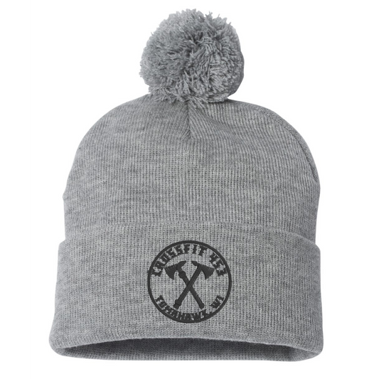 Circle Logo Pom Pom Beanie