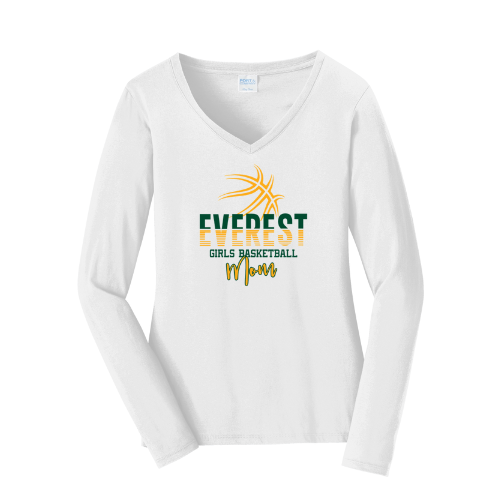Everest Basketball Mom Long Sleeve V Neck