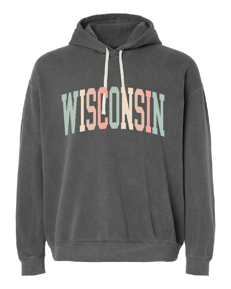 Wisconsin Pastel Hooded Sweatshirt