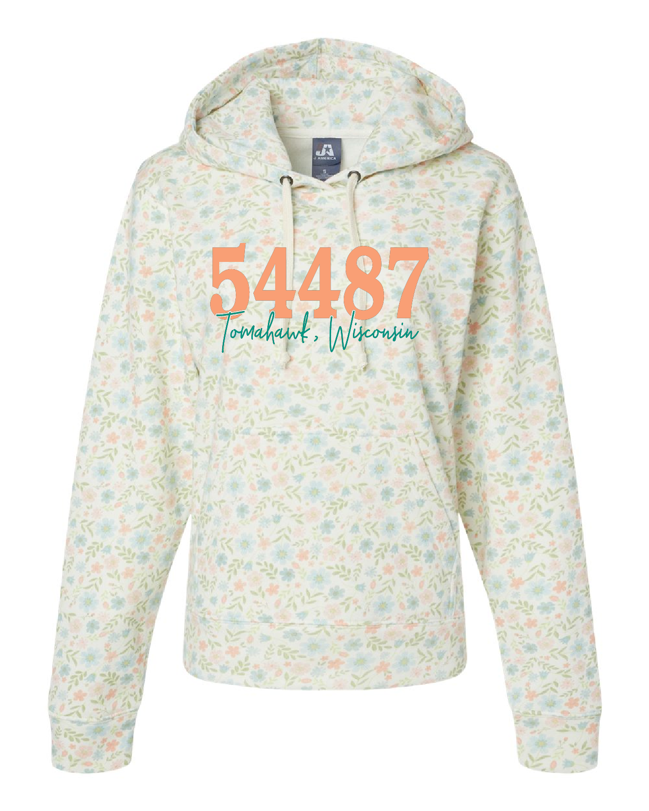54487 Floral Hooded Sweatshirt