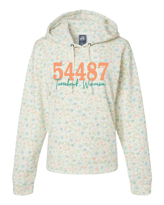 54487 Floral Hooded Sweatshirt