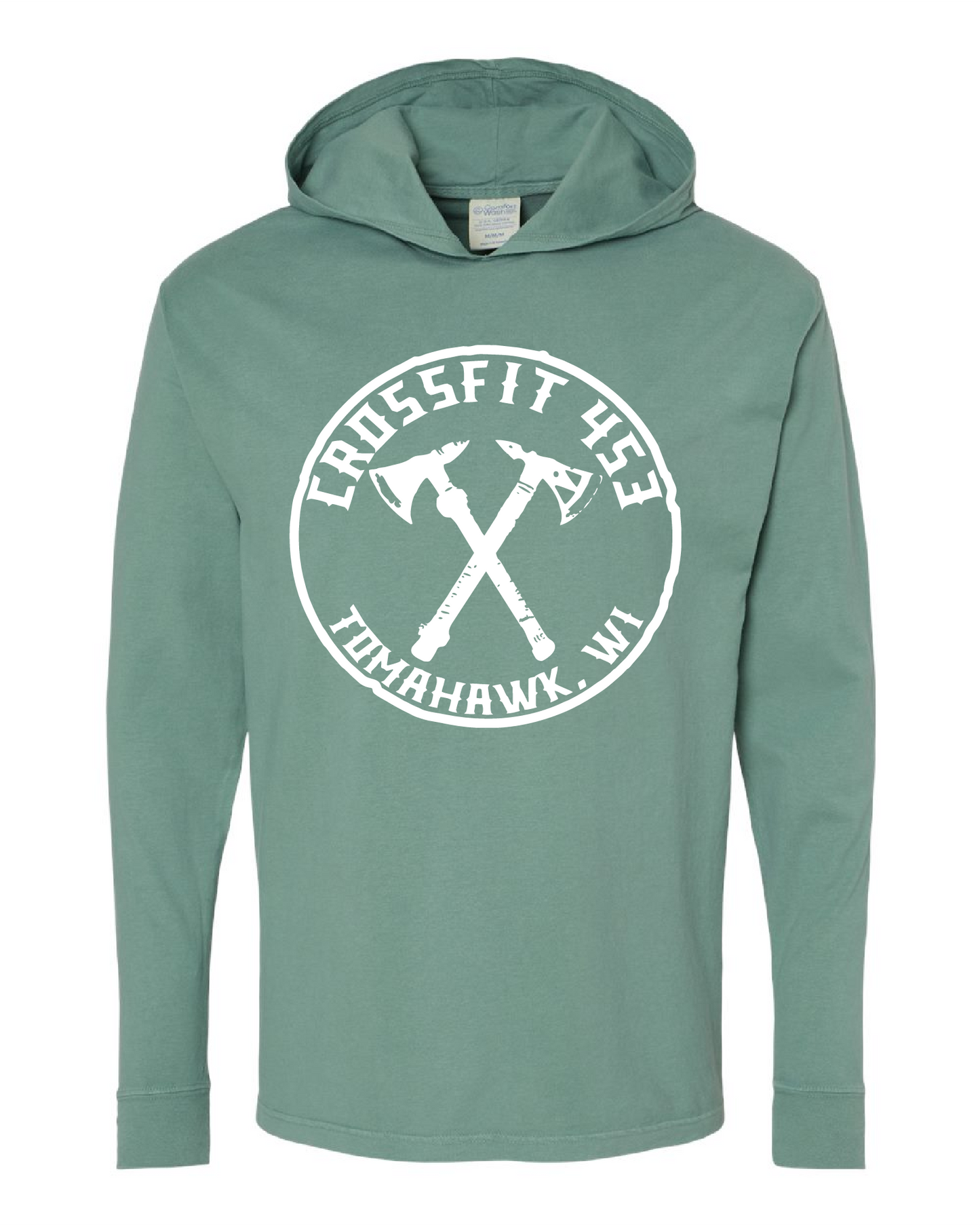 Green Long Sleeve Hooded T Shirt