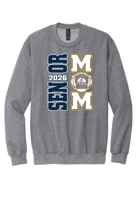 Girls Wrestling Senior Mom Crewneck