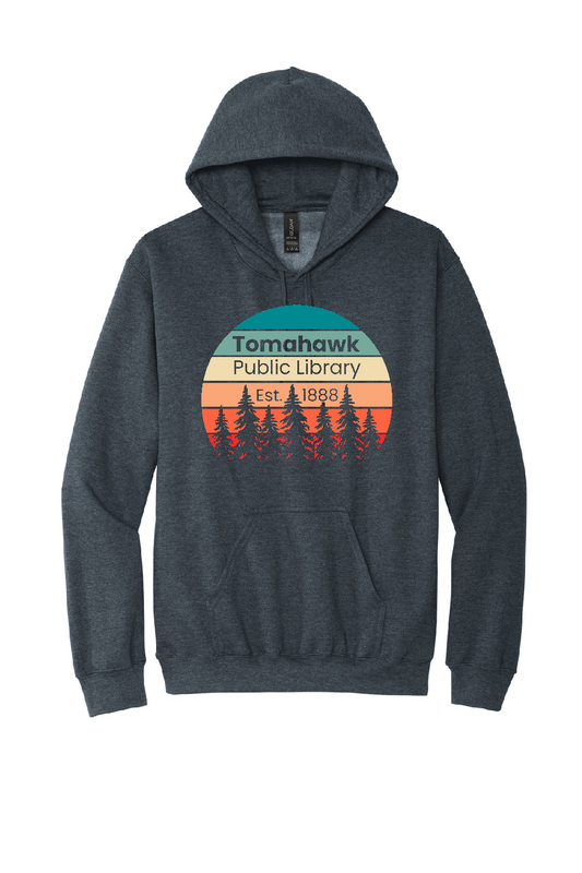 Dark Gray Youth Hooded Sweatshirt Tomahawk Public Library