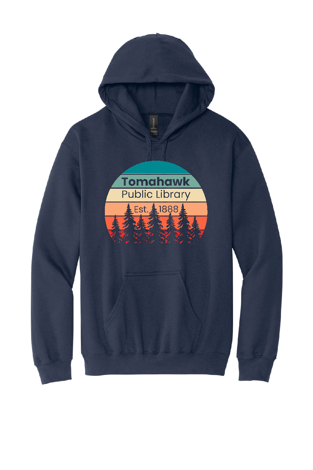 Navy Youth Hooded Sweatshirt Tomahawk Public Library