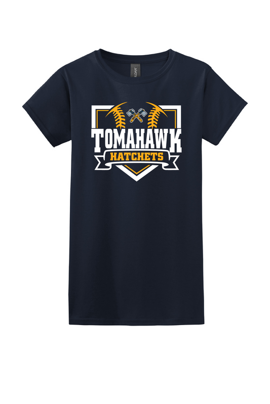 Tomahawk Baseball Ladies Short Sleeve Tee