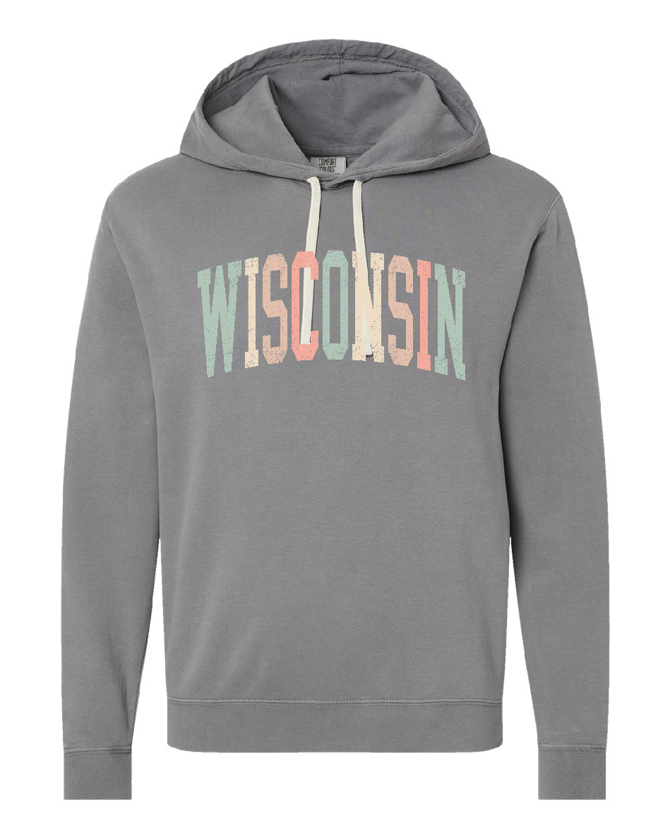 Wisconsin Pastel Hooded Sweatshirt