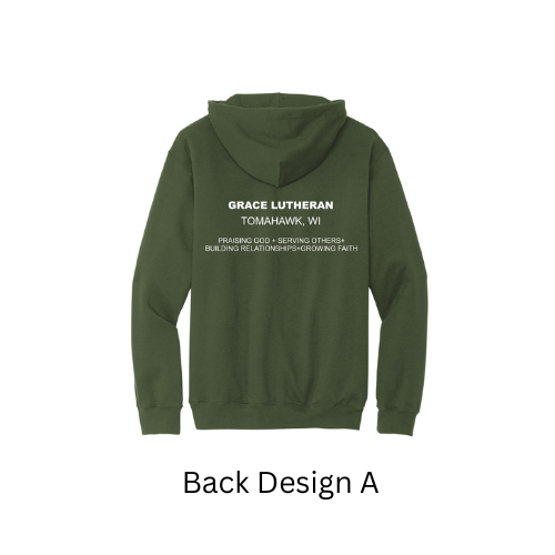 Military Green Grace Lutheran Hoodie