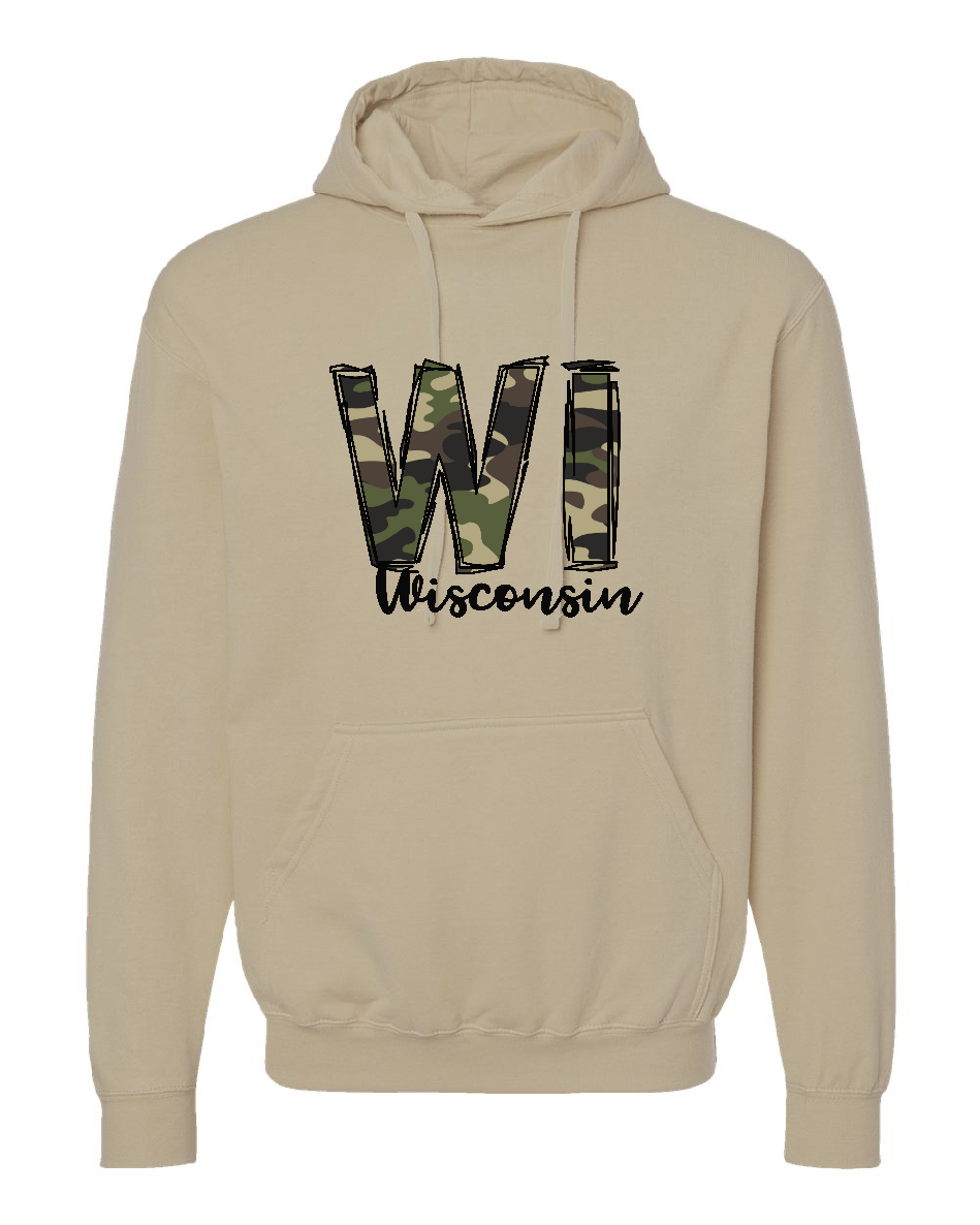 Camo WI Hooded Sweatshirt