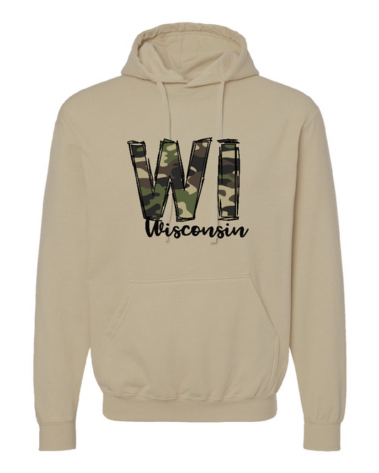 Youth Camo WI Hooded Sweatshirt
