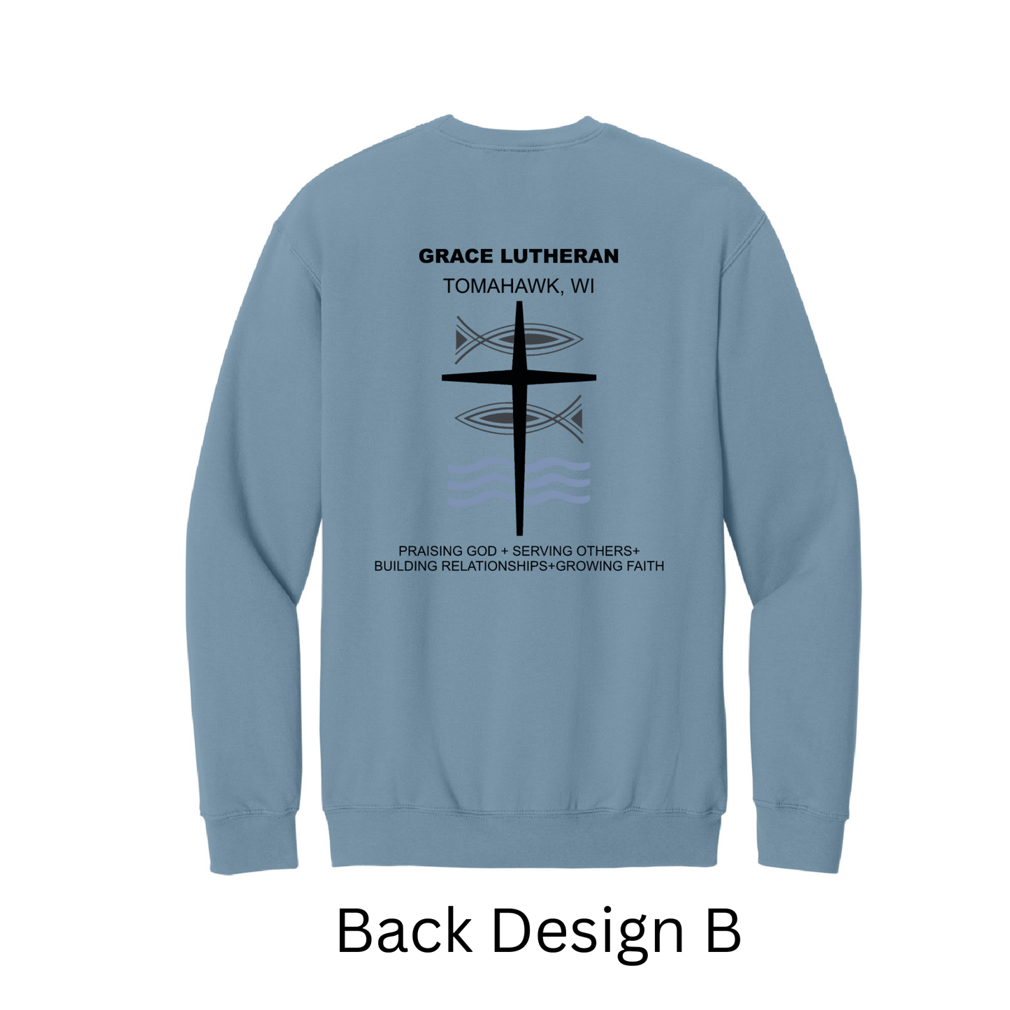 Stone Blue Grace Lutheran Crewneck