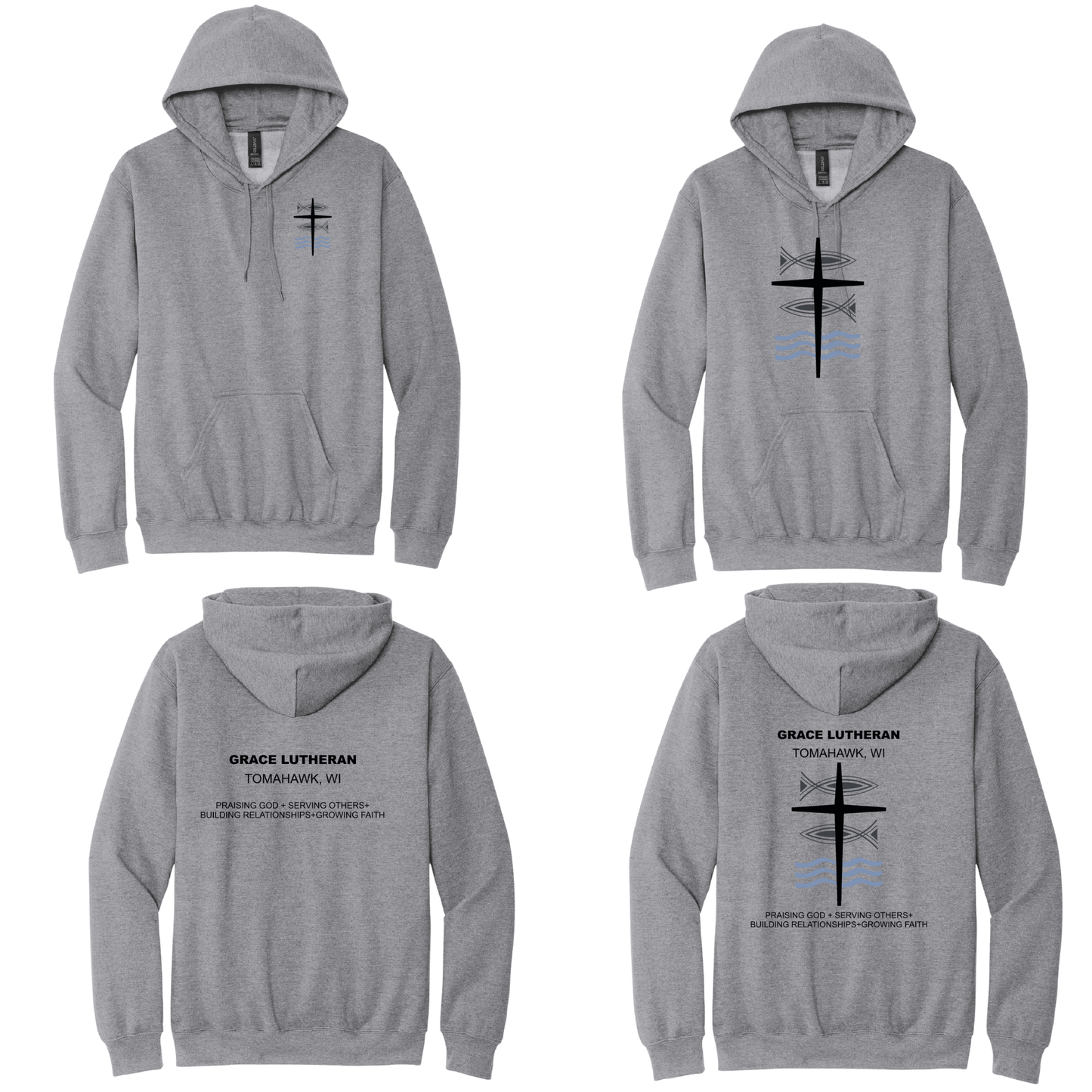 Gray Grace Lutheran Hoodie