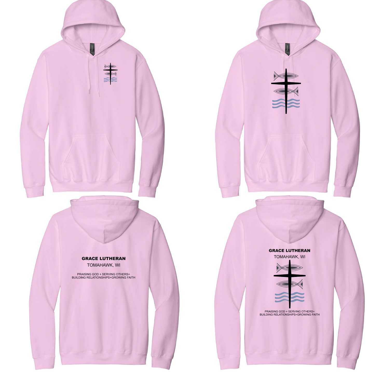 Light Pink Grace Lutheran Hoodie