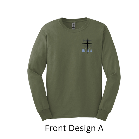 Military Green Grace Lutheran Long Sleeve T-Shirt