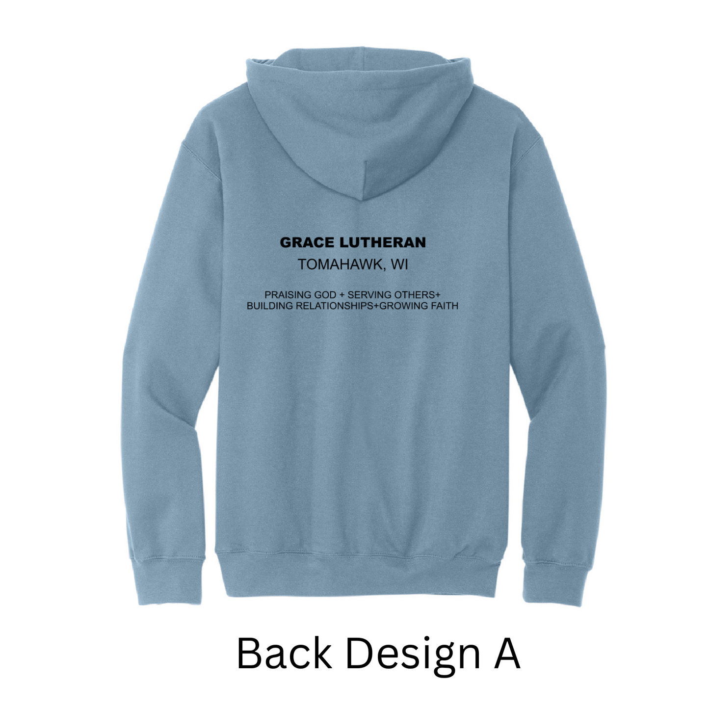Stone Blue Grace Lutheran Hoodie