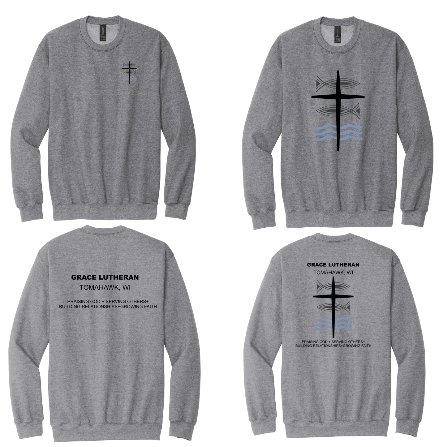 Gray Grace Lutheran Crewneck