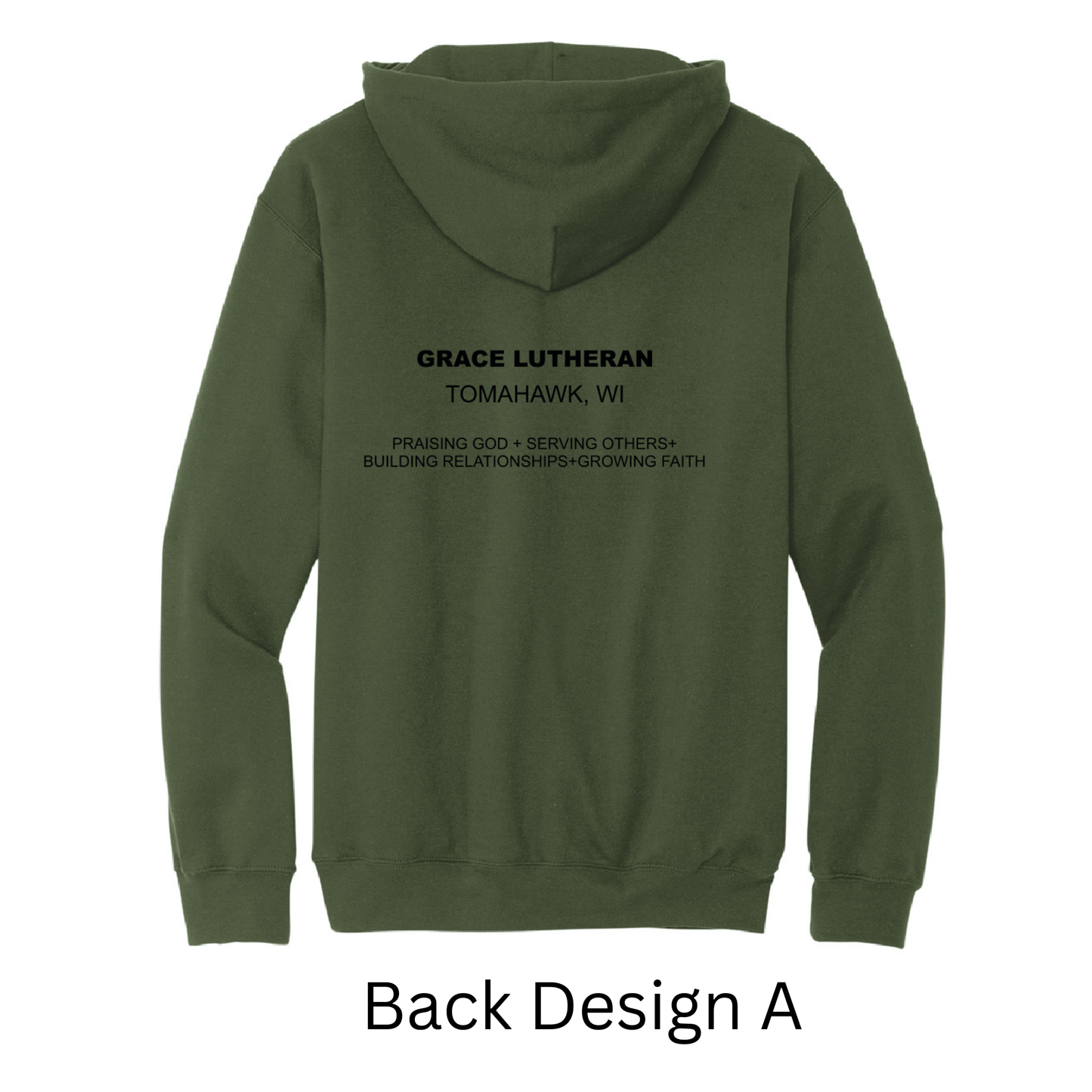 Military Green Grace Lutheran Hoodie