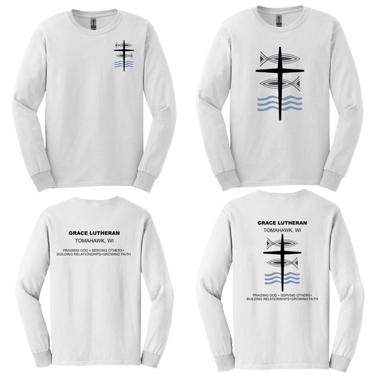 White Grace Lutheran Long Sleeve T-Shirt