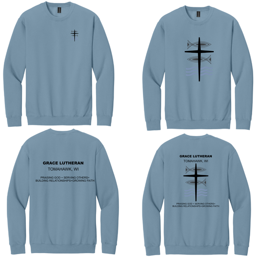 Stone Blue Grace Lutheran Crewneck