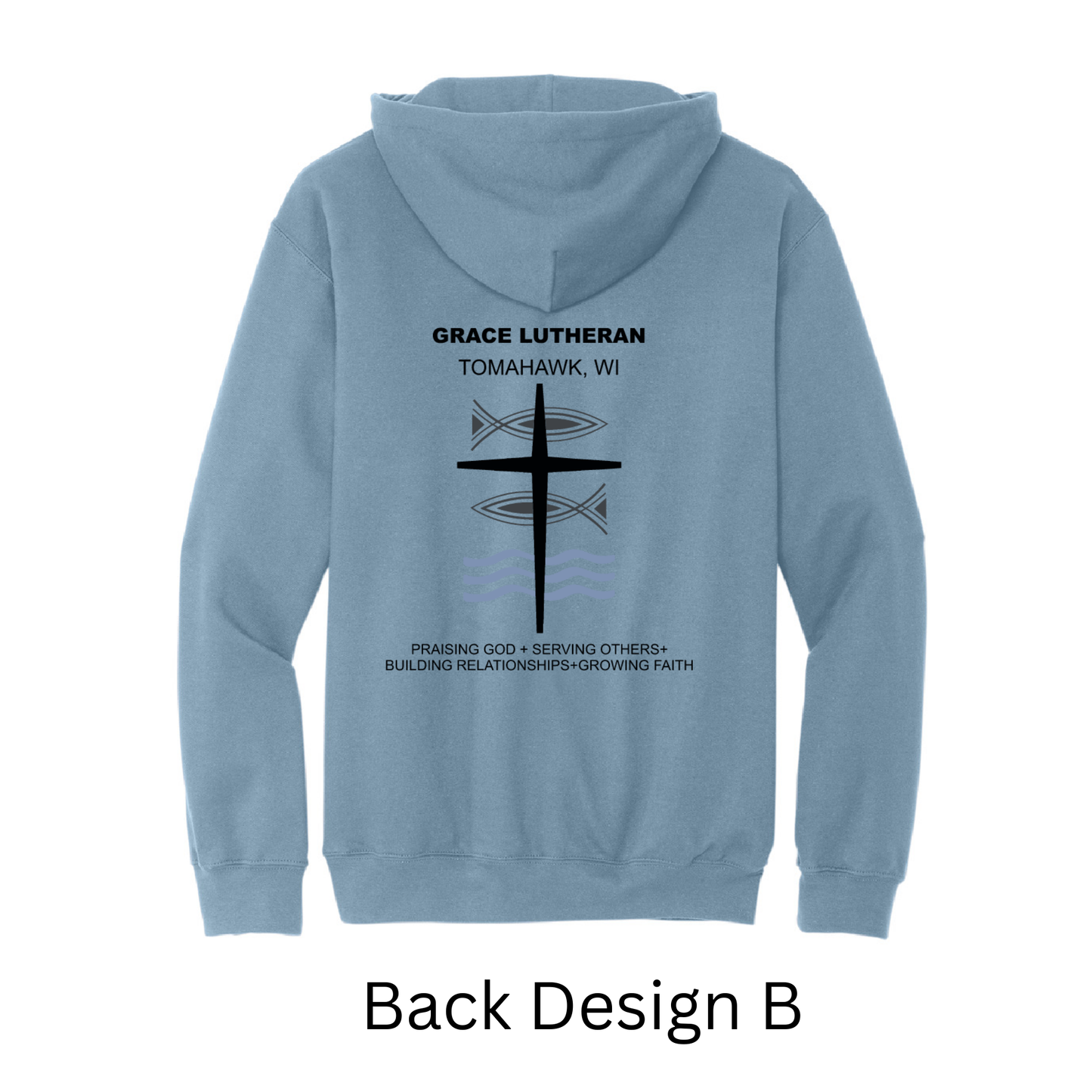 Stone Blue Grace Lutheran Hoodie