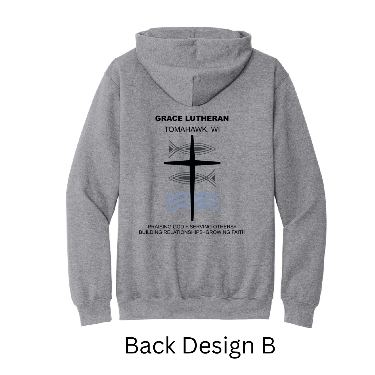 Gray Grace Lutheran Hoodie