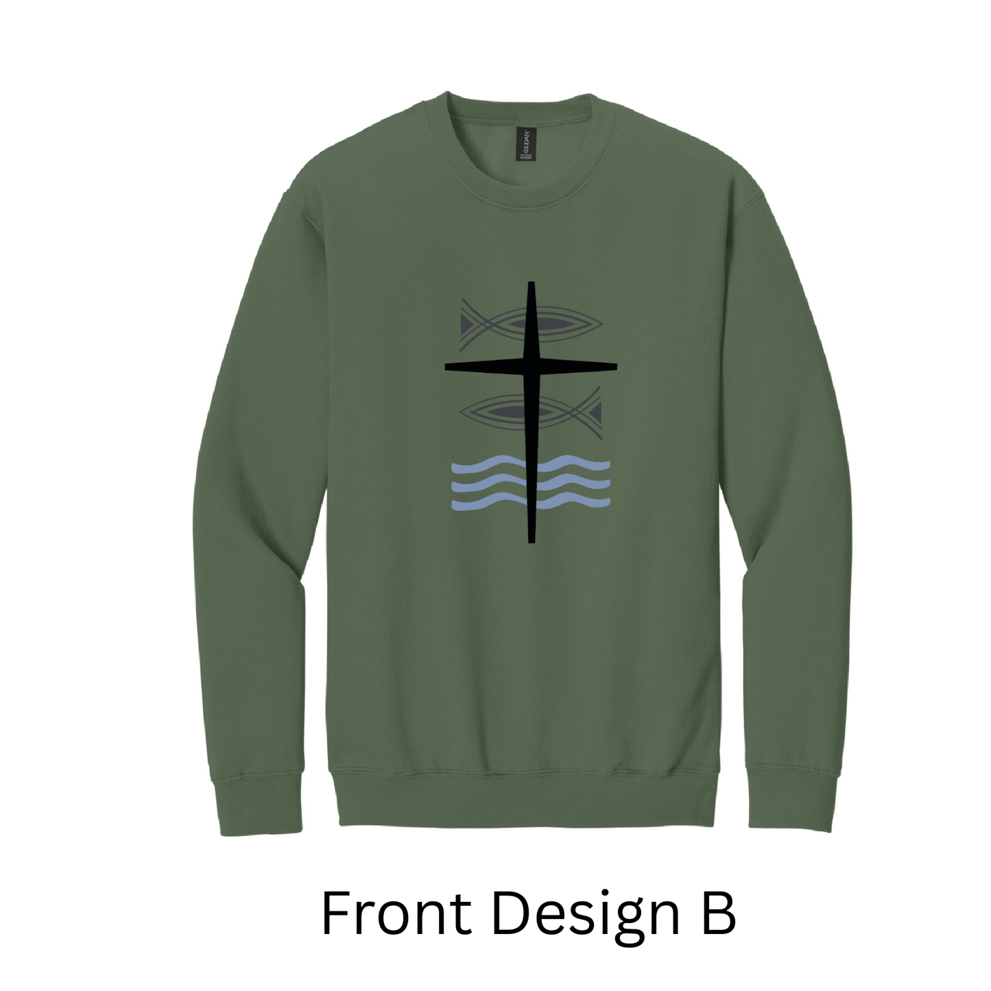 Military Green Grace Lutheran Crewneck