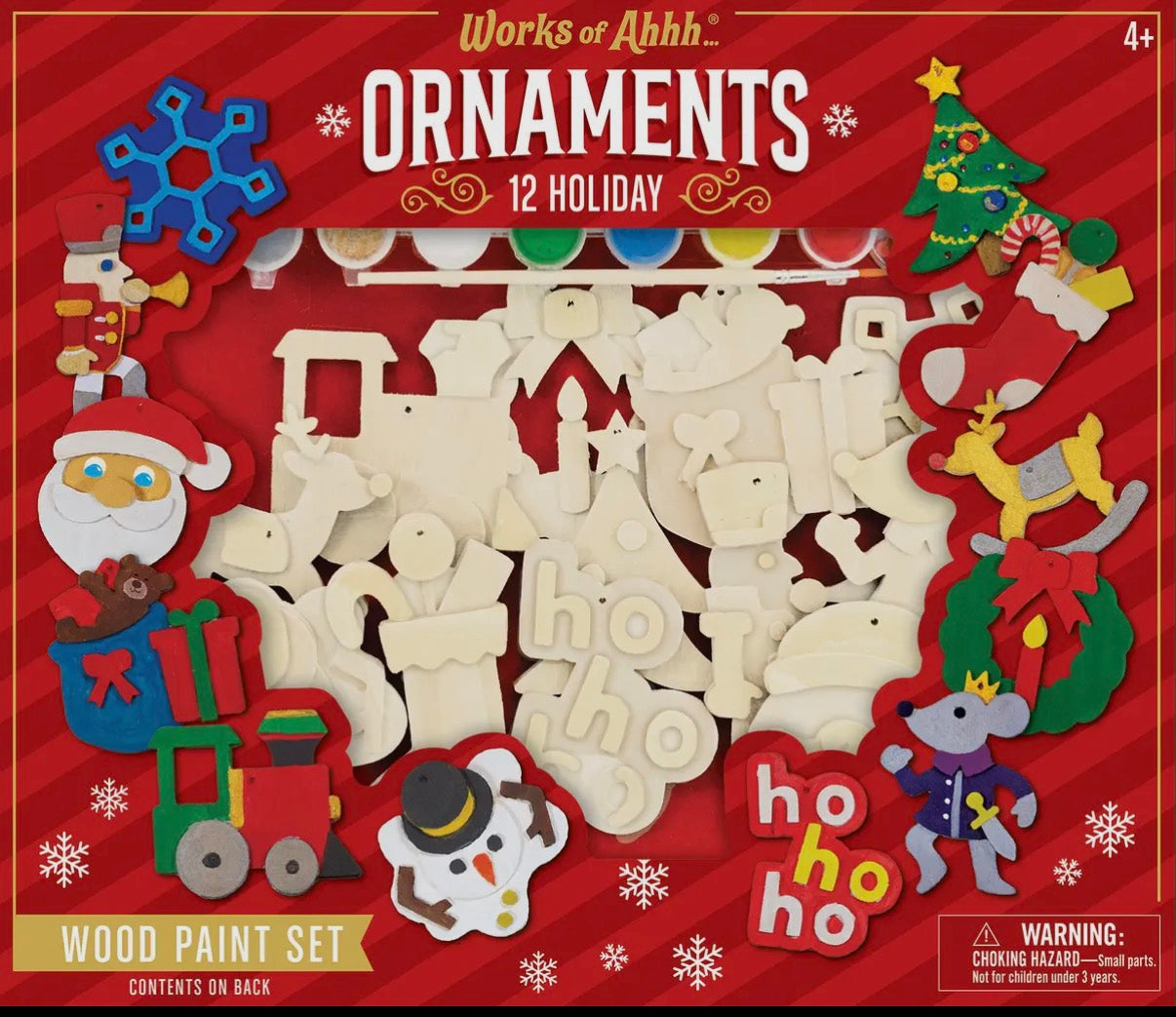Wooden Christmas Ornament Paint Set