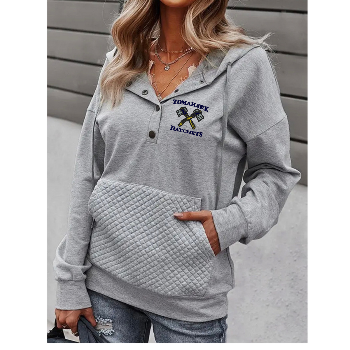 Ladies Quilted 1/4 Snap