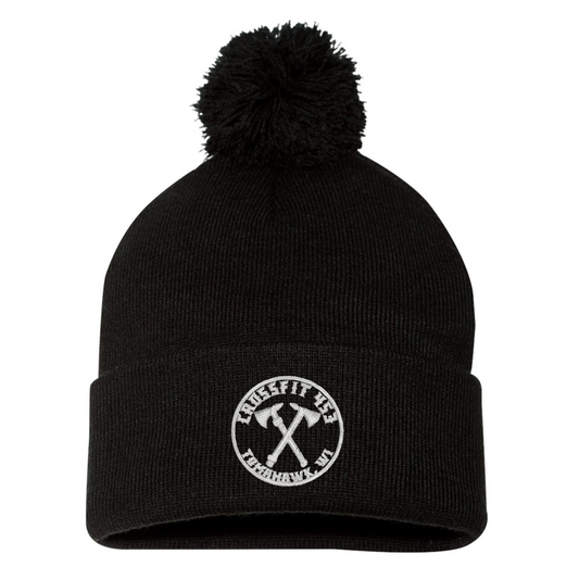 Circle Logo Pom Pom Beanie