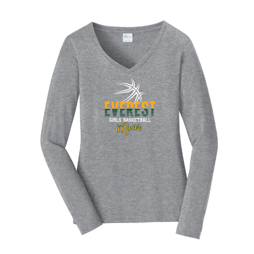 Everest Basketball Mom Long Sleeve V Neck