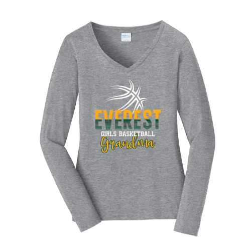Everest Basketball Grandma Long Sleeve V Neck