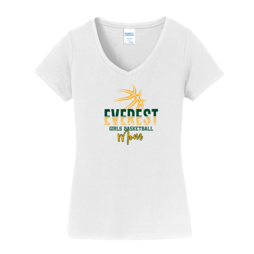 Everest Basketball Ladies V Neck Mom Tee