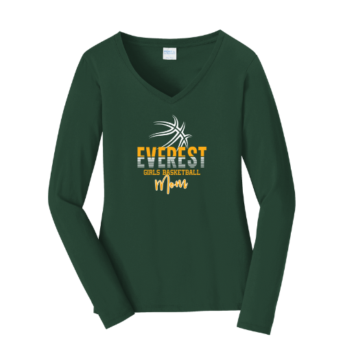 Everest Basketball Mom Long Sleeve V Neck