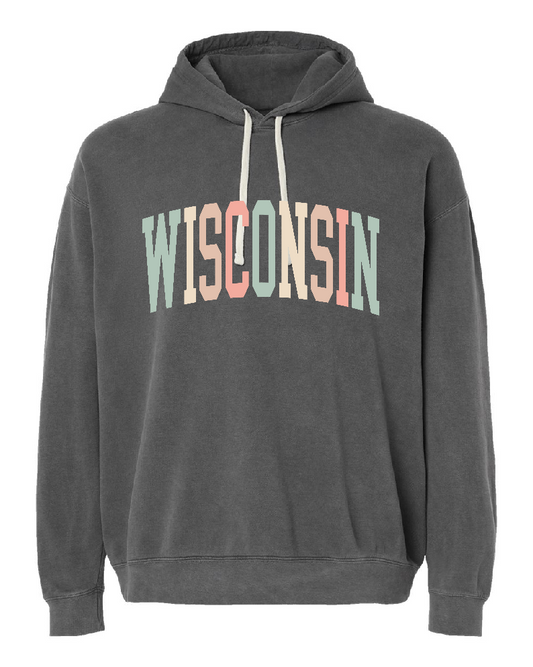 Wisconsin Pastel Hooded Sweatshirt