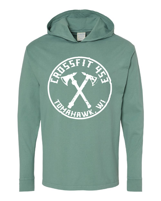 Green Long Sleeve Hooded T Shirt