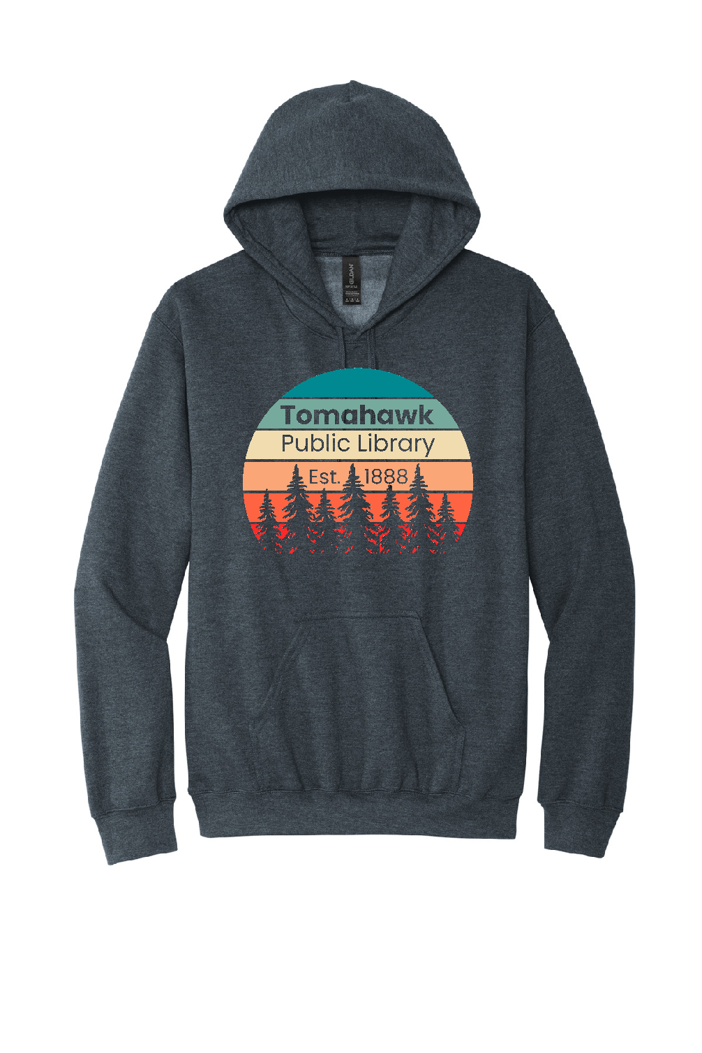 Dark Gray Adult Hooded Sweatshirt Tomahawk Public Library