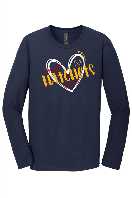 Heart Baseball  Long Sleeve Tee