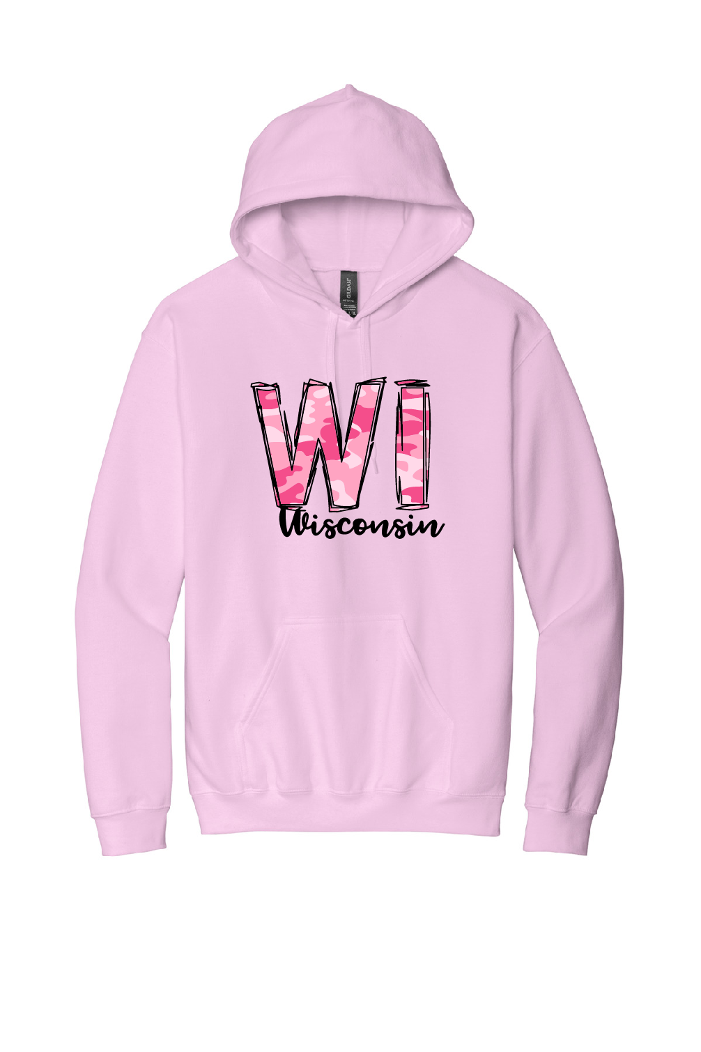 Pink Camo WI Hooded Sweatshirt