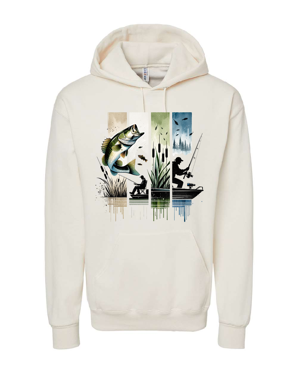 Fishing Colorblock Hooded Sweatshirt